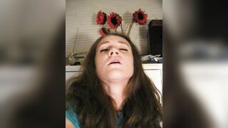 Masturbation Selfies with Sex Toys - Brunette College Student Homemade Dildo Fuck & Orgasm