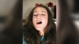 Masturbation Selfies with Sex Toys - Brunette College Student Homemade Dildo Fuck & Orgasm