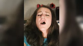 Masturbation Selfies with Sex Toys - Brunette College Student Homemade Dildo Fuck & Orgasm