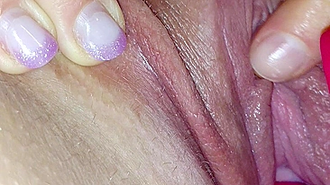 Amateur Masturbates with Tight Shaved Pussy and Sex Toys