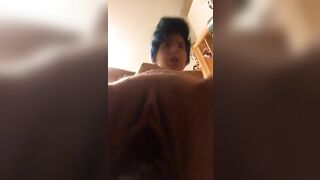 Emo Cowgirl Huge Dildo Ride w/ Selfies & Masturbation