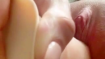 Masturbating with a Huge Dildo  -Selfie Sex Toy Fuck