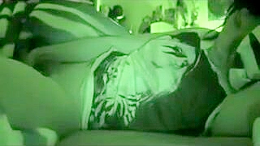 Night Vision Masturbation - Amateur Brunette Selfie Orgasm