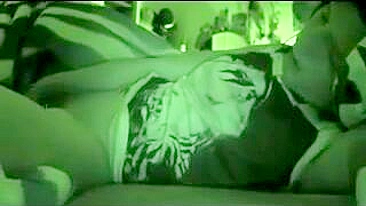 Night Vision Masturbation - Amateur Brunette Selfie Orgasm