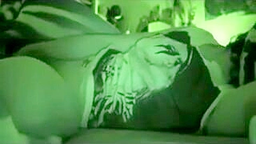 Night Vision Masturbation - Amateur Brunette Selfie Orgasm