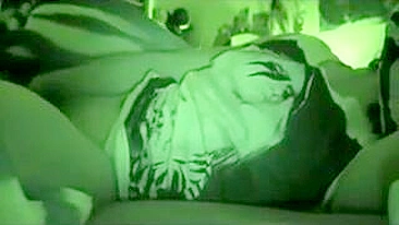 Night Vision Masturbation - Amateur Brunette Selfie Orgasm