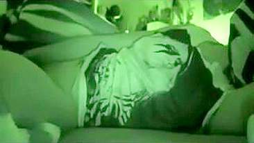 Night Vision Masturbation - Amateur Brunette Selfie Orgasm