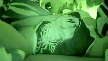 Night Vision Masturbation - Amateur Brunette Selfie Orgasm