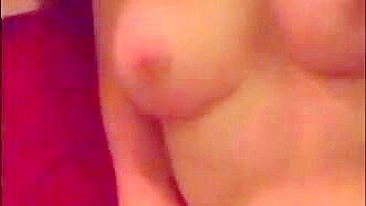 College Girl Homemade Masturbation with Big Boobs and Dildo, Thinking of Her Boyfriend