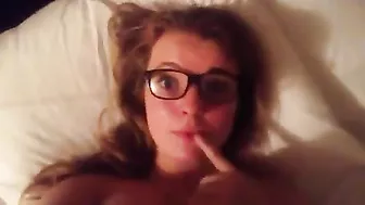 Massive Tits Masturbation Orgasm  -Blonde Glasses Homemade