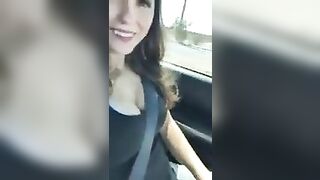 Brunette Babe Car Masturbation Orgasm  -Homemade Public Selfie