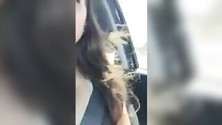 Brunette Babe Car Masturbation Orgasm  -Homemade Public Selfie