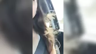 Brunette Babe Car Masturbation Orgasm  -Homemade Public Selfie