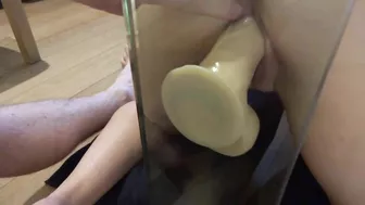 MILF Mom Amateur Masturbation with Suction Dildo & Ass Fucking