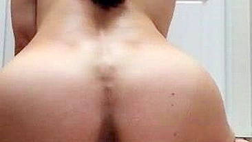 Masturbating Brunette Rides Anal Plug & DP Toy for Hot Ass Orgasms