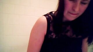 College Brunette First Anal Masturbation with Homemade Butt Plug