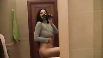 Brunette Babe Hairy Masturbation with Big Natural Tits