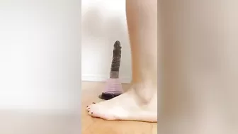 Petite Skinny Masturbates with Dildo and Small Tits