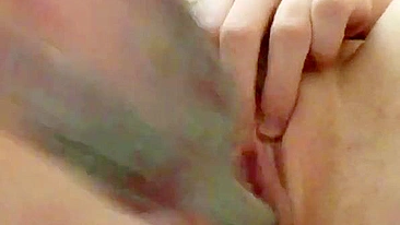 Blonde Amateur Homemade Masturbation with Dildo and Hairbrush - Squirting Orgasm!
