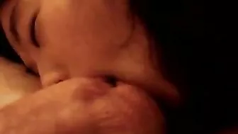 Amateur Asian GF Edgy BJ Cumshot on Pussy!