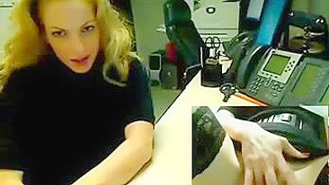 Blonde Babe Homemade Masturbation Porn in Office Stockings and Webcam