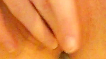 Homemade Masturbation Orgasm with Tight Pussy and Shaved Selfie