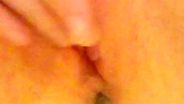 Homemade Masturbation Orgasm with Tight Pussy and Shaved Selfie