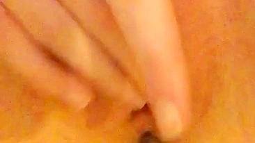 Homemade Masturbation Orgasm with Tight Pussy and Shaved Selfie