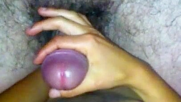 Mini Masturbation Mania - Skinny Brunette Fingers Her Pussy & Strokes Cock!