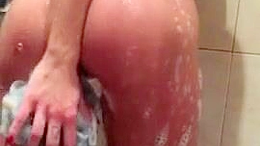 Masturbating Babe with Big Boobs and Tight Ass in Shower