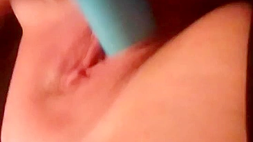 Tight Pussy Selfie Masturbation with Dildo Fuck & Amateur Blonde