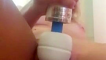 College Cutie Homemade Masturbation with Shaved Pussy and Vibrator Orgasm