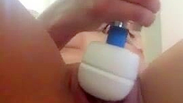 College Cutie Homemade Masturbation with Shaved Pussy and Vibrator Orgasm