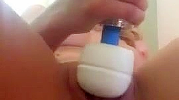 College Cutie Homemade Masturbation with Shaved Pussy and Vibrator Orgasm