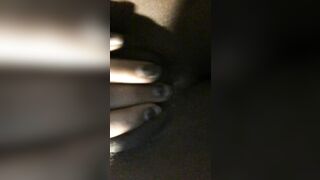 Amateur Ebony Fingered Her Shaved Pussy in Hot Homemade Masturbation Selfie