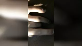 Amateur Ebony Fingered Her Shaved Pussy in Hot Homemade Masturbation Selfie