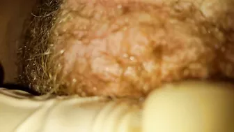 MILF Mom Hairy Pussy Orgasm w/ Dildo Cushion - Amateur Homemade Sex Toy Fun!