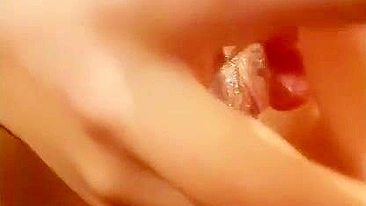 Amateur Wife Tight Pussy Gets Stuffed with Big Dildo during Masturbation