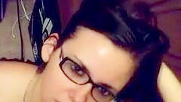 Mutual Masturbation Cumshot Facial with Glasses-Wearing Brunette Girlfriend!