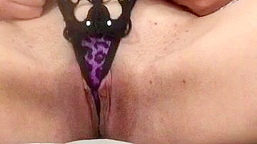 MILF Masturbates with Shaved Pussy in New Panties