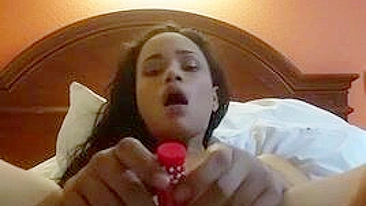 Amateur Ebony Teen Selfie Masturbation with Dildo and Orgasm