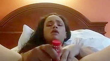 Amateur Ebony Teen Selfie Masturbation with Dildo and Orgasm