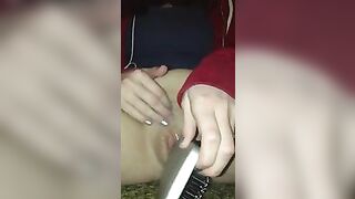 Masturbating Teen Goes Wild with Hairbrush and Dildo!