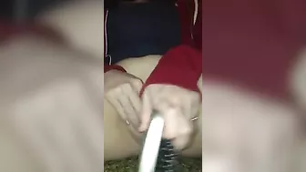 Masturbating Teen Goes Wild with Hairbrush and Dildo!