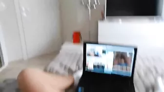 Masturbating Brunette with Big Boobs and Busty Amateur