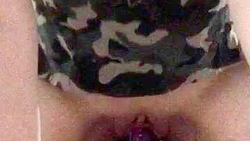 College Girl First Big Dildo Squirt!