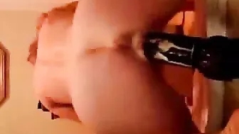 College Cutie Homemade Masturbation with Black Dildo Squirts!