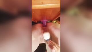 Masturbating with a Wall Dildo and Cuming Hard!