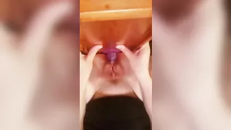 Masturbating with a Wall Dildo and Cuming Hard!