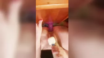 Masturbating with a Wall Dildo and Cuming Hard!